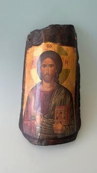 Ikone-Ziegel mit Kunstdruck Christus Pantokrator
